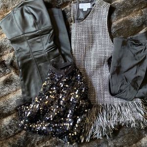 Lot of black and white clothes